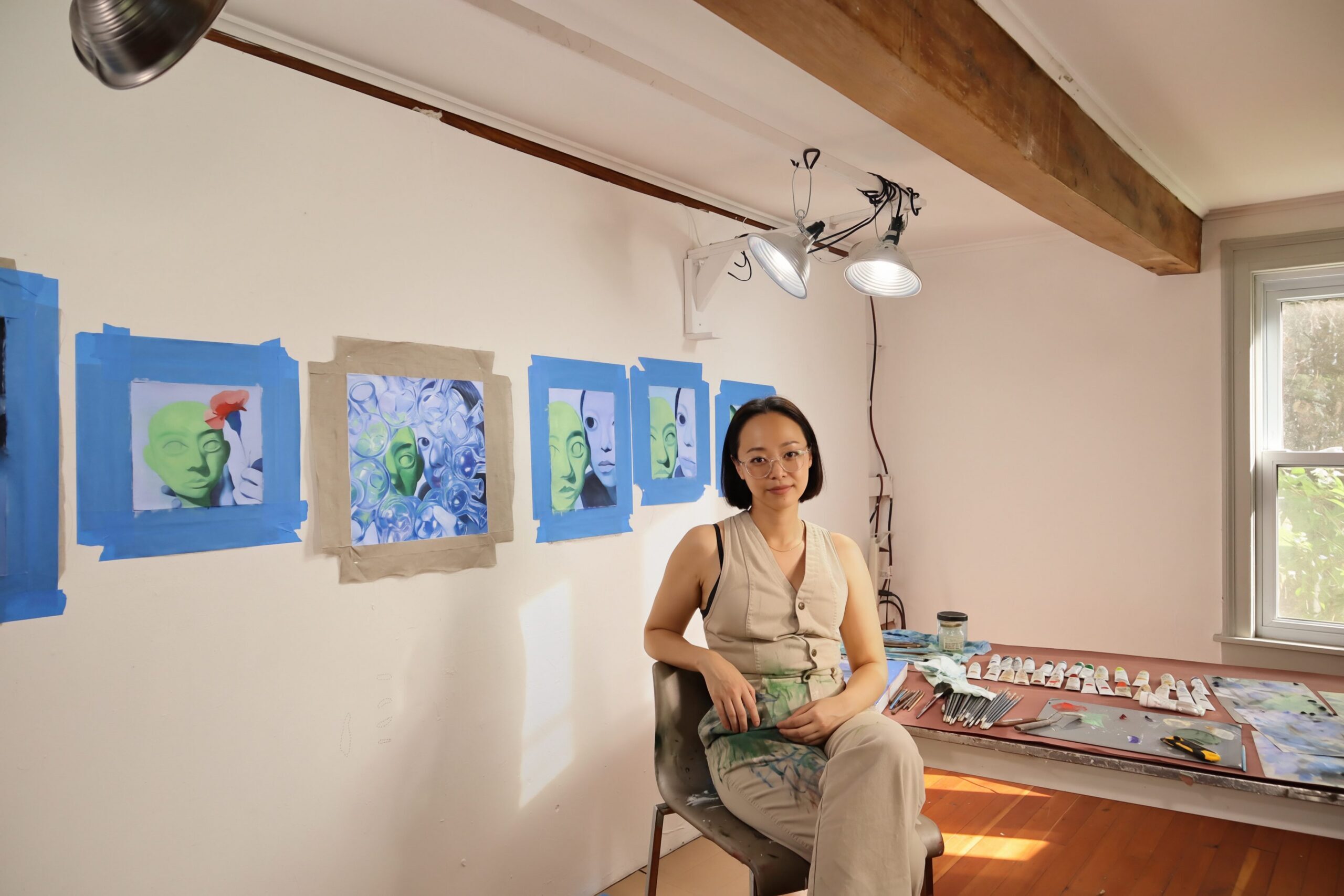 Song Watkins Park in her studio